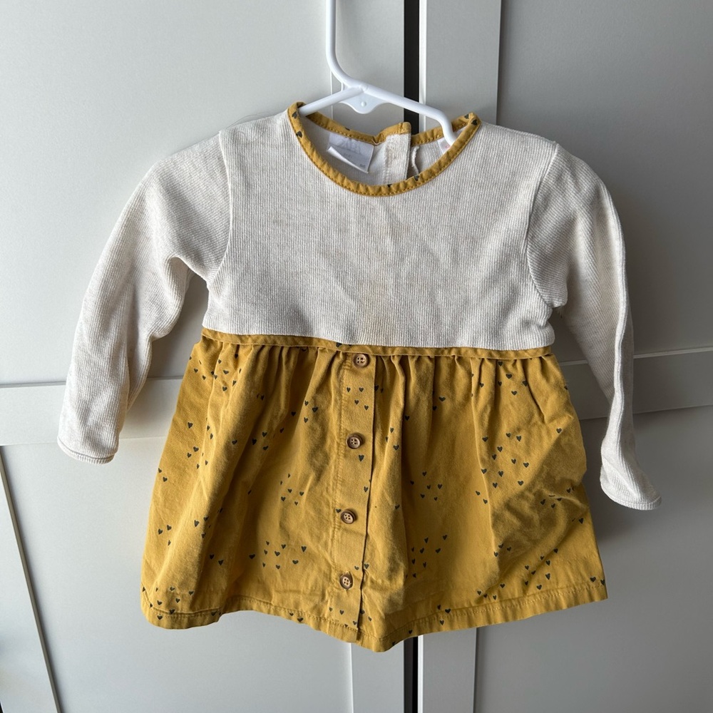 Zara Cream and Gold Baby Dress